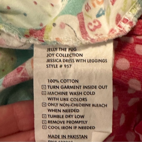 Jelly The Pug Snowman Holiday Ruffle Dress 100% Cotton Girls Size 8 - Picture 6 of 7